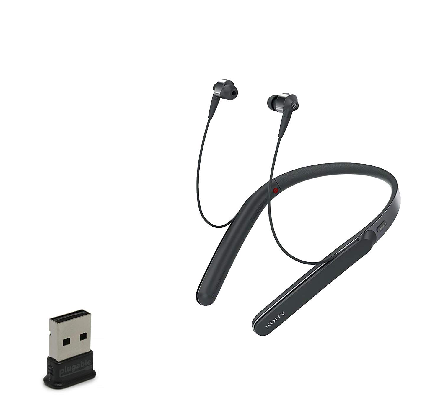 Sony WI1000X/B Wireless Bluetooth Noise Cancelling Headphone Bundle with USB Bluetooth Adapter - Black